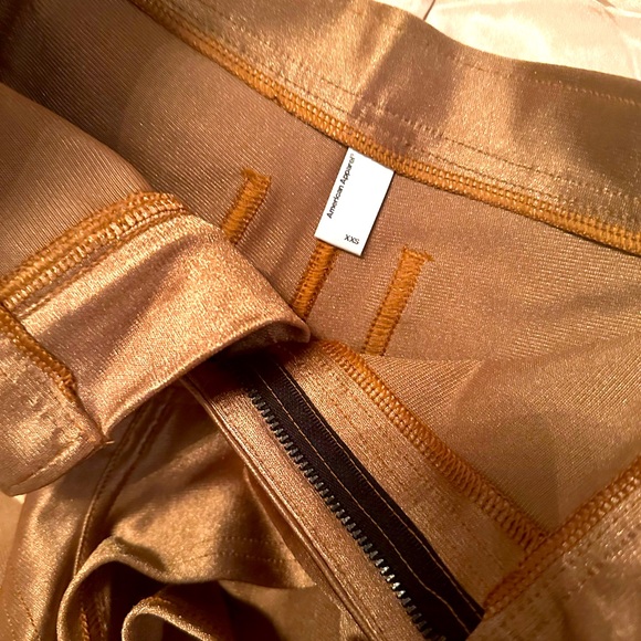 American Apparel gold shimmer shorts - Picture 3 of 3